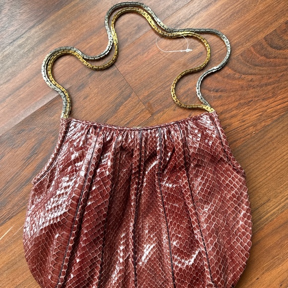 Judith Lieber snake handbag with gold and silver chains - Picture 1 of 3